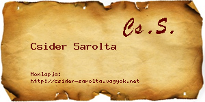 Csider Sarolta névjegykártya