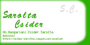 sarolta csider business card